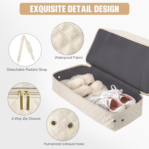 3 Pack Travel Duffle Bag, Weekend Bags for Women with Shoe Compartment, Large Toiletry Personal Item Travel Carry on Bags with Wet Pocket, Gym Overnight Hospital Bag for Delivery Business Beige - Image 4