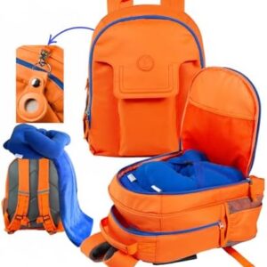 3pc Kids Travel Backpack Set – kids travel blanket and pillow set | AirTag holder included | Toddler road trip essentials & Kids travel essentials ages 4-10
