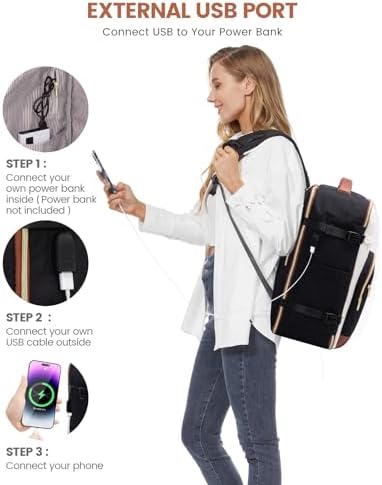 LOVEVOOK Travel Backpack for Women,40L Carry On Backpack for Airplanes,17.3 Inch Laptop Personal Item Travel Bag - Image 8