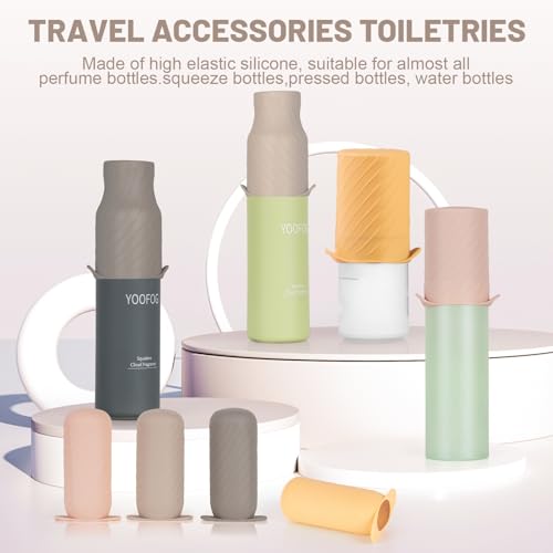 Bottle Covers for Travel, Elastic Sleeves for Leak Proofing, Travel Size Container Silicone toiletry sleeves, Leak Locks Travel Accessories for Shampoo Conditioner Wash Body Bottles (8pack) - Image 2