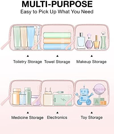 BAGSMART TSA Approved Toiletry Bag, 2 Pack Clear Makeup Cosmetic Bag Organizer, Quart Size Travel Bag for Toiletries, Carry-on Travel Accessories Essentials - Pink - Image 4