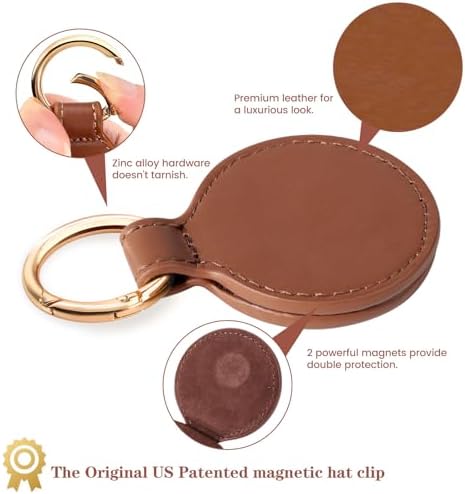 Niveaya Magnetic Hat Clip for Travel on Bag - Magnet Storage Hook, Vacation Traveling Essentials Accessory Brown - Image 3