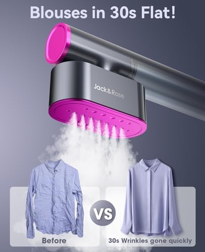 Jack & Rose Travel Steamer for Clothes,100-220V Portable Steamer,15s Heat Up,Steamer & Iron 2 In 1, Travel Size Garment Steamer,Large Ceramic Heat Panel,for Global & Europe Traveling - Image 4