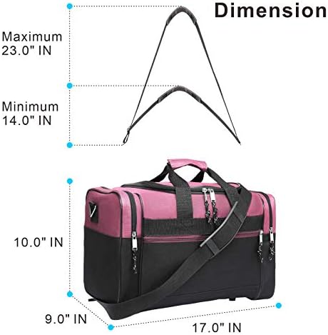 BuyAgain Duffle Bag, 17" Travel Carry On Sport Overnight Weekender Duffel Gym Bag with Adjustable Strap For Men Or Women - Image 3