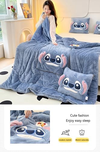 Travel Blanket and Pillow - 2 in 1 Airplane Blanket Compact with Soft Bag Pillowcase for All Season Soft Flannel Throw Blankets for Bed, Sofa 75"x57" - Image 8
