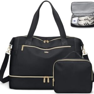 Travel Duffel Bags for Women Weekender Bags with Shoe Compartment Carry on Overnight Bags with Toiletry Bag Gym Bag with Wet Pocket Personal Item Travel Bag for Labor Delivery