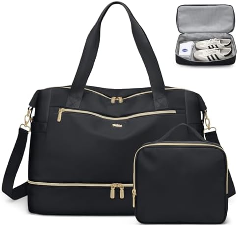 Travel Duffel Bags for Women Weekender Bags with Shoe Compartment Carry on Overnight Bags with Toiletry Bag Gym Bag with Wet Pocket Personal Item Travel Bag for Labor Delivery