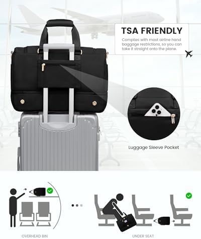 LOVEVOOK Gym bag for Women,Weekender Overnight Bag with Shoe Compartment, Personal Item Travel Duffle Bag with Toiletry Bags & Wet Pocket, Carry on Duffel Bags, Hospital Bag for Women Labor Delivery - Image 5