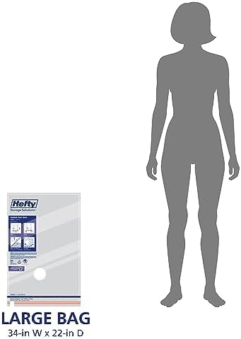 Hefty Shrink-Pak Heavy Duty Vacuum Storage Bags – For Clothes, Pillows, Towels, Blankets & More – Space Saver Vacuum Suction Seal for Home or Travel – 4 Large Bags, 34 x 22 Inches - Image 5