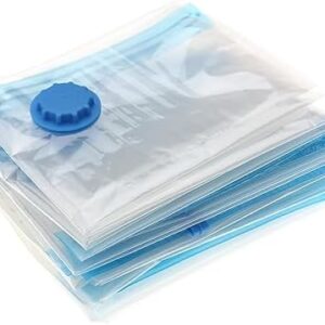 7Pcs Reusable Vacuum Storage Bags for Clothes Bedding Pillows and Blankets Space Saver Compression Packing Sacks for Travel and Home Organization