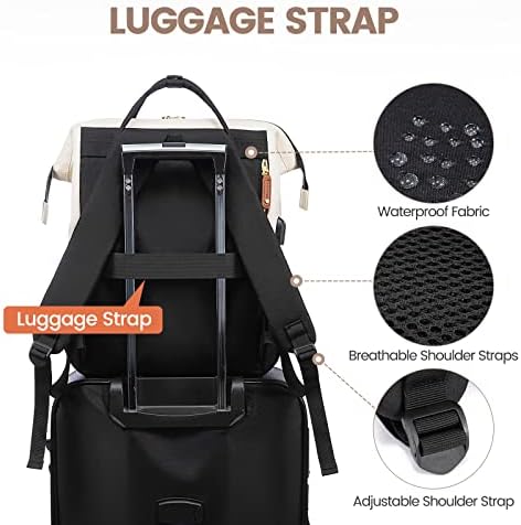 LOVEVOOK Laptop Backpack for Women, 15.6 Inch Work Business Backpacks Purse with USB Port, Large Capacity Nurse Bag College Bookbag for School, Waterproof Casual Daypack for Travel - Image 4