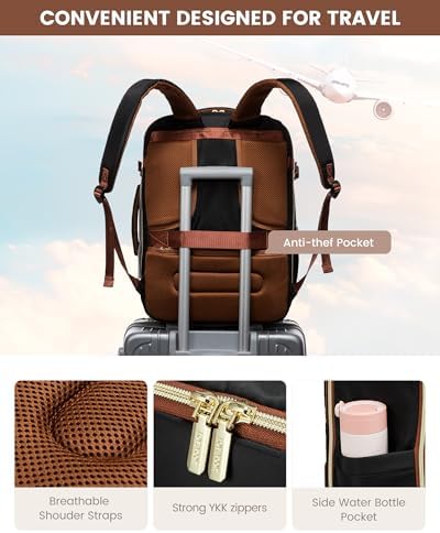 LOVEVOOK Large Travel Backpack for Women&Men,TSA Carry on Backpack for Airplanes with 3 Packing Cubes,Personal Item Bag Fit 17" Laptop,40L Waterproof Essentials Airline Approved Luggage - Image 6