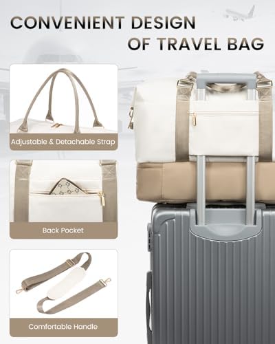 LOVEVOOK Travel Bag Weekender Bags for Women, Carry on Overnight Bag with Shoe Compartment,Duffle Bag with Laptop Pocket,Hospital Bag for Labor Delivery,Gym Tote Bag with Toiletry Bag - Image 6