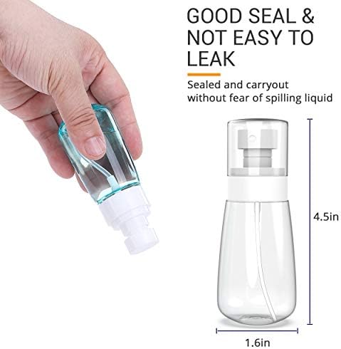 Pack 2 Small Spray Bottle Travel Size 2oz/60ml - Fine Mist Mini Empty Spray Bottles - Leak Proof - for Toners, Face & Hair Mist - Image 2
