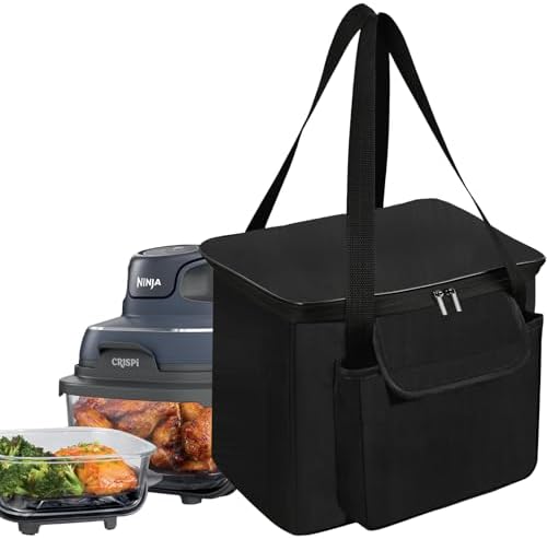 Carrying Bag for Ninja Crispi Air Fryer, Heavy Duty Heat-resistant Portable Outdoor Air fryer Bag with Pocket Travel Carriering Case Bag Compatible with Ninja Crispi Air Fryer FN101GY