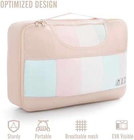 Veken 8 Set Packing Cubes for Travel, Gifts for Women Mom, Suitcase Organizer Bags for Luggage with Hanging Toiletry Bag and Shoe Bag, Vacation Essentials Travel Accessories for Cruise Ship - Image 5