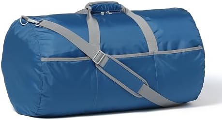 Amazon Basics 32" Extra Large Foldable Duffle Bag for Travel & Storage, with Exterior/Interior Zippered Pockets, Lightweight/Durable Nylon Material, 50-LBS Capacity, 9254 Cubic Inch (150L), Navy Blue