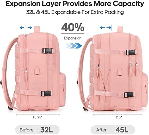 Bagsure Large Travel Backpack for Women Men, 45L Expandable Carry On Backpack, 17 Inch Laptop Backpack Waterproof College Business, Flight Approved - Image 3