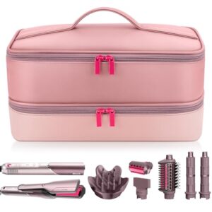 Travel Hair Dryer Case for Shark FlexFusion Case, Portable Hair Tools Bag for Shark FlexStyle Blow Dryer, Double-Layer Storage Carrying Case for Shark Flex Fusion Air Straightener Attachments Holder