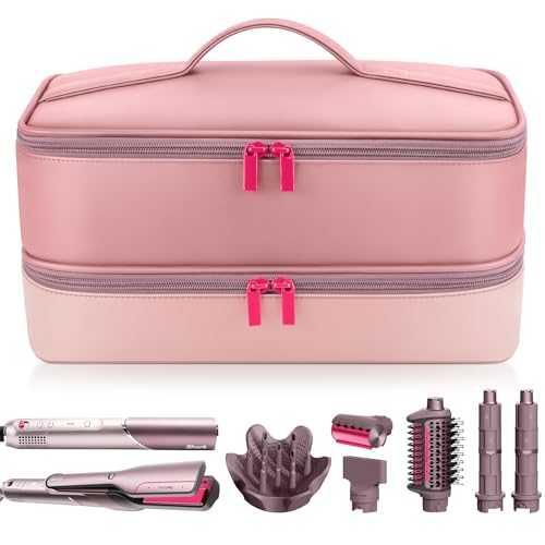 Travel Hair Dryer Case for Shark FlexFusion Case, Portable Hair Tools Bag for Shark FlexStyle Blow Dryer, Double-Layer Storage Carrying Case for Shark Flex Fusion Air Straightener Attachments Holder