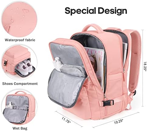 Bagsure Large Travel Backpack for Women Men, 45L Expandable Carry On Backpack, 17 Inch Laptop Backpack Waterproof College Business, Flight Approved - Image 2