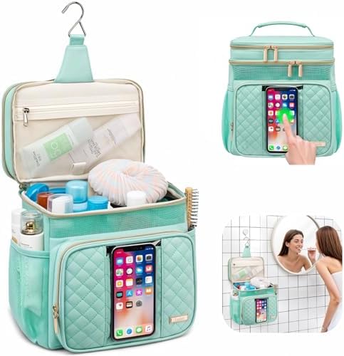 Large Toiletry Bag for Women Men,Bathroom Bag,Water Resistant Portable Shower Caddy for College Dorm,Hanging Toiletry Bags for Traveling,Gym Camping Cruise Ship Travel Essentials Shower Bag - Image 2