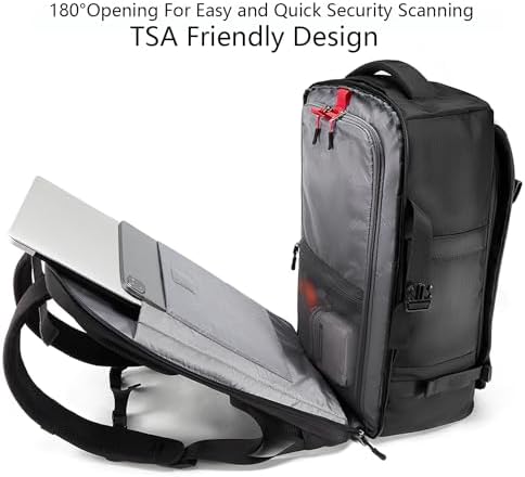 Travel Backpack For Air Travel,Durable Large 40L TSA Flight Approved Carry-on Luggage Hand,Water Resistant Business Rucksack,Weekender Bag Daypack,Fits 17.3 Inch Laptop - Image 3