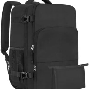 Large Travel Backpack, Carry On Backpack, Personal Item Bag Airline Approved, Lightweight Hiking Backpack, Casual Weekender bag, Laptop Backpack, Black