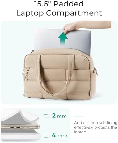 BAGSMART Gym Bag for Women, Carry on Travel Duffel Bag, Water-resistant Weekender with Shoe Compartment, Camel - Image 7