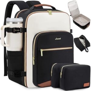 LOVEVOOK Large Travel Backpack for Women & Men, 40L Carry on Backpack for Airplanes, TSA Personal Item Travel Bag fits 17" Laptop, Waterproof Travel Essentials Airline Approved with 3 Packing Cubes