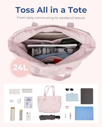 BAGSMART Tote Bag for Women with Zipper, Gym Tote with Compartments, Work Tote Nurse Dance Yoga Bag for Sport, Travel - Image 3