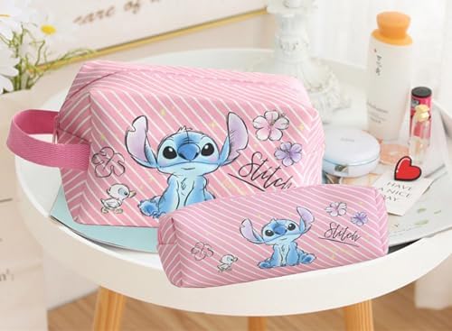 Travel Cosmetic Bag, Large Capacity Cartoon Cosmetic Pouch Makeup Bag with Zipper, Travel Toiletry Bag Makeup Accessories Organizer, The Best Gift for Women (Pink) - Image 3