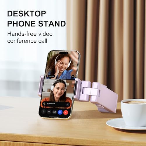 Perilogics 2025 Upgraded Travel Essentials Must Have Airplane Phone Holder Mount. Improved Ergonomic Lever, Perfect for Long Flight, Cruise, Desk, Travel Gift for Content Creator (Lavendar) - Image 4