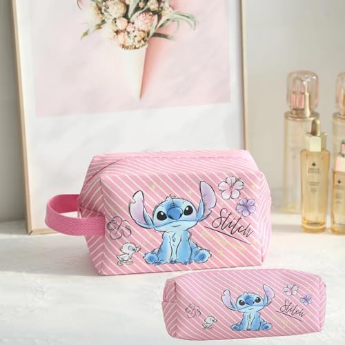 Travel Cosmetic Bag, Large Capacity Cartoon Cosmetic Pouch Makeup Bag with Zipper, Travel Toiletry Bag Makeup Accessories Organizer, The Best Gift for Women (Pink) - Image 7