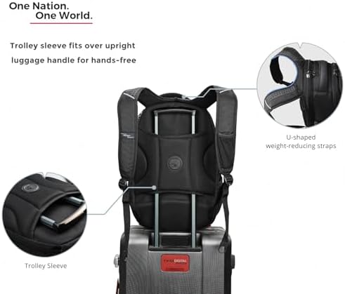Swissdigital Design Travel Backpack for men, TSA Friendly USB Charging RFID Protection Business Backpack Fits 15.6" Laptops Black | J14-BR - Image 10
