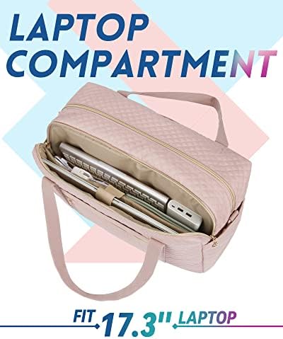 Travel Duffle Bag, BAGSMART 37L Weekender Overnight Bag with Wet Pocket for Women, Large Carry On Bag with Laptop Compartment and Shoes Bag for Travel, Business Trips, Sports(Pink) - Image 5