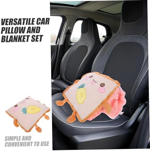 Bread Plush Pillow Blanket Dual Sided Design for Comfort Cute Food Plushies for Cars Offices and Home Use Thickened Versatile Cushion Blanket - Image 3