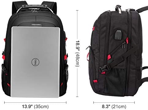 LOVEVOOK Travel Laptop Backpack Waterproof Anti Theft with Lock and USB Charging Port Large Computer Business Backpack for Men Women College (17 inch, Black) - Image 7