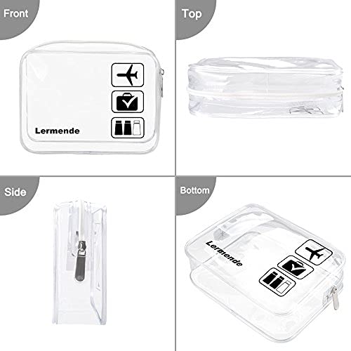 Lermende 2pcs Clear Toiletry Bag TSA Approved Travel Bag,Carry On for Travel,Airport Airline Accessories Compliant Bag,Quart Sized Makeup Cosmetic bag Women Men (Black Clear, 2 Pack) - Image 5
