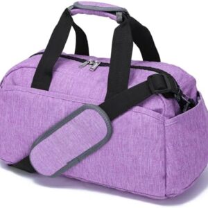 14 inch Small Gym Bag for Women & Men, Mini Duffel Bag for Travel Sports Lightweight Carry On Bag, Light Purple