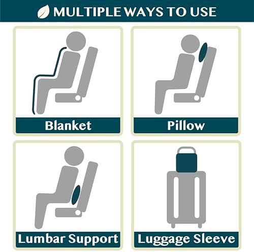 PAVILIA Travel Blanket Airplane Compact with Bag, Soft Packable Plane Blanket Kids Adults, Portable Camping Flight Essentials, Travelers Gifts Accessories, Luggage Backpack Strap, 65x40 Black - Image 9