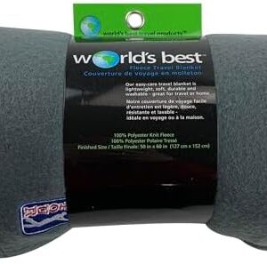 Cozy-Soft Microfleece Travel Blanket, 50x60 Inch, Lightweight, Compact, Perfect for Airplane and Car, PGA Charcoal
