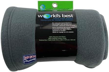 Cozy-Soft Microfleece Travel Blanket, 50x60 Inch, Lightweight, Compact, Perfect for Airplane and Car, PGA Charcoal
