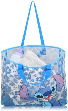 Fast Forward Stitch Beach Bag Tote Bag For Women | Stitch Beach Tote Travel Bag for Adults, Kids, Girls, Boys | Cute Stitch Accessories and Reusable Grocery Bags, Medium, LSVT26FN - Image 3