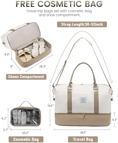LOVEVOOK Travel Bag Weekender Bags for Women, Carry on Overnight Bag with Shoe Compartment,Duffle Bag with Laptop Pocket,Hospital Bag for Labor Delivery,Gym Tote Bag with Toiletry Bag - Image 2