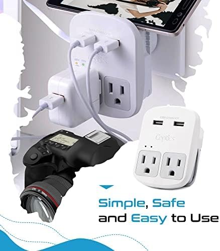 Ceptics Universal Travel Adapter Kit – 2 USA sockets, 1x USB-A & C, 1x PD 35W Type C port and cable, Surge Protected, Plugs for EU, UK, China, AU, Japan - Use with Laptop, Phones, Cameras - ETL Tested - Image 5