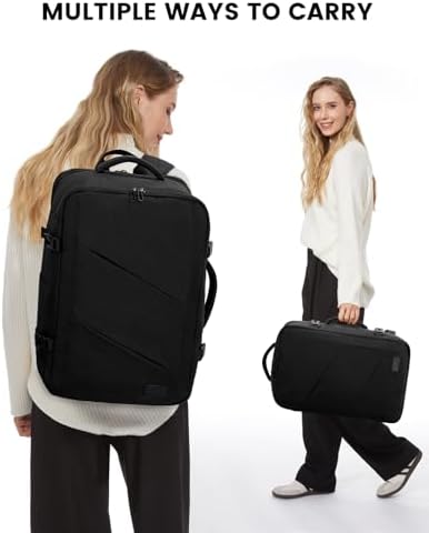 LOVEVOOK Carry on Travel Backpack, Large 50L for Men & Women Flight Approved with USB Charging Port&3 Packing Cubes, Large Suitcase Water Resistant Luggage Daypack Business Weekender Bag, Black - Image 6