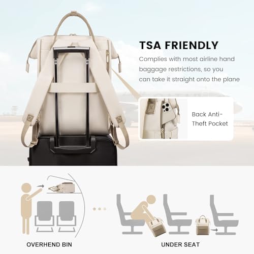LOVEVOOK Laptop Backpack for Women,15.6 Inch Work Teacher Nurse Bag,Business Computer Backpack Purse with USB Port,Stylish Casual Daypack for Travel - Image 6
