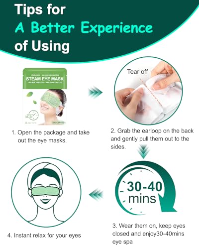 16 Packs Steam Eye Masks for Dry Eyes, Warm Compress Relief for Eye Fatigue & Puffiness, Sleep Heated Eye Mask, Disposable Travel Essentials, Spa Relaxation Gift for Women, FSA/HSA Eligible, Unscented - Image 7