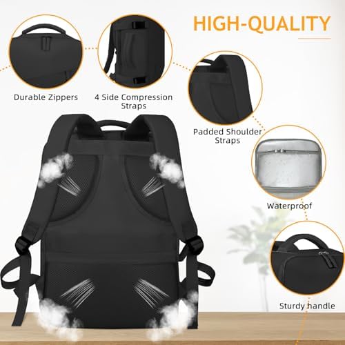 Travel Backpack for Men Women, Carry On Backpack Airlines Approved Personal Item Travel Computer Bag Waterproof Laptop Backpack Business Weekender Overnight Fits15.6Inch Laptop, Black - Image 5
